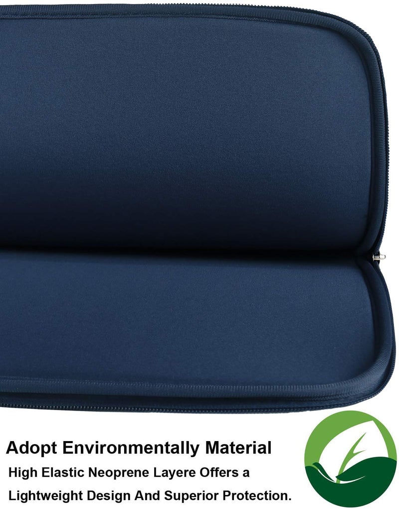 Naukay Laptop Bag Sleeve, Resistant Neoprene Laptop Sleeve/Notebook Computer Pocket Case/Tablet Briefcase Carrying Bag Compatible for 15 inch MacBook Pro, Ultrabook Notebook - (Dark Blue) - Image 2